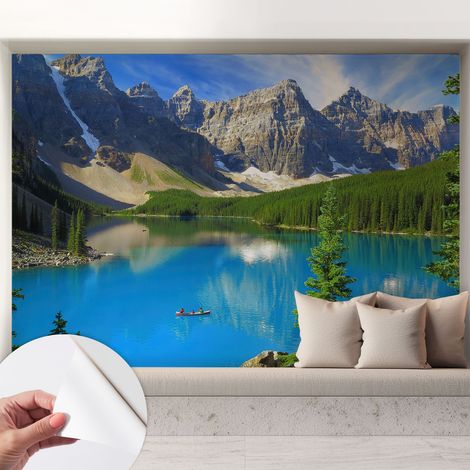 Tapete Selbstklebend - abwaschbar - Tapete mit Motiv - trendige Wanddeko - elegant Fototapete Bergsee 208x146 cm (1/5)