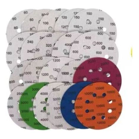 Lot de 21 Disques de Ponçage, Rond Papier de Verre, 75mm Disques Abrasifs Auto-Agrippants, Disques Abrasif de Ponçage Humide et Sec (60-10000) pour Le Flocage, Papier Abrasif,Avec ventouse de p (1/4)