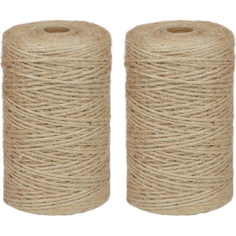 2 Rouleaux Corde De Jute 1mm 400m Total Naturel Résistant Pour Bricolage Jardinage Artisanat Décoration (1/5)