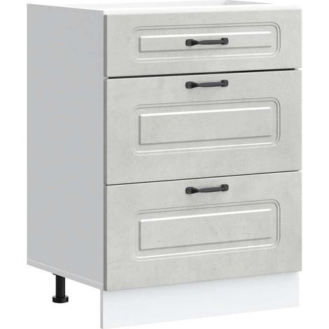 Meubles de Rangement，Armoire de cuisine Kalmar gris béton bois d'ingénierie CFW692275 (1/5)