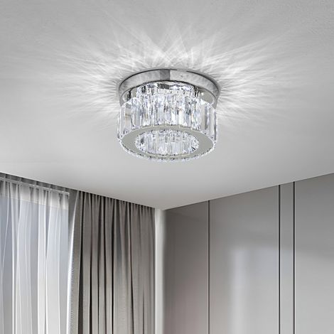 12W Modern Round Crystal Ceiling Light, Cool White (1/5)