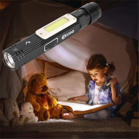 Lampe de travail ultra-lumineuse à 5 modes, lampe d'inspection rechargeable USB COB avec base magnétique rotative à 360° (1/5)