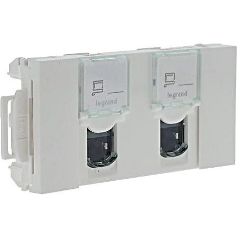 Legrand – Prise double RJ45 programme mosaïque – Goulotte clippage directe – Câble Cat.5e FTP – 3 modules LCS (1/3)