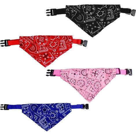4Bandana triangulaire ajustable pour animaux de compagnie (collier/écharpe pour animaux de compagnie, lot de bandes) (1/5)
