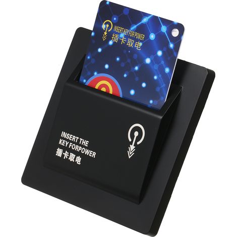 Interrupteur hôtel coupure 40A haute puissance économiseur énergie mécanique prise alimentation chambre carte clé inclus 1 interrupteur 1 carte 2 vis aluminium ABS 85-250V (1/5)