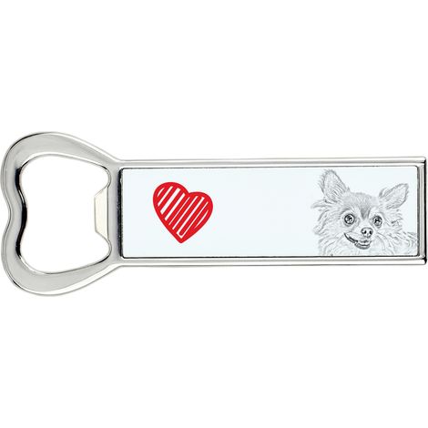 Chihuahua de pelo largo: abridor de botellas con forma de perro, abridor de nevera personalizado, regalo único para hombre de Art-Dog (1/5)