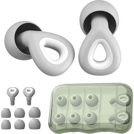 Bouchons d'oreilles antibruit - Parole claire - Protection contre le bruit ambiant - Idéal pour le travail, les parents et les personnes sensibles - Gris - 1 paire (1/5)