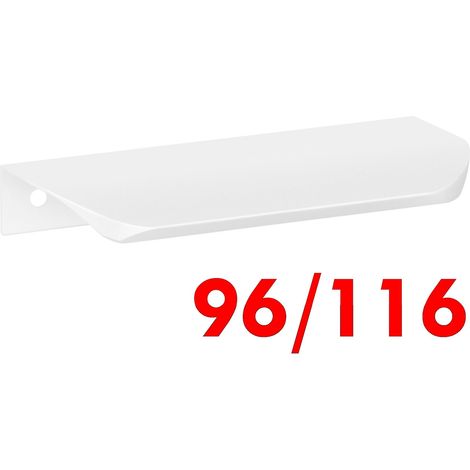 Tirador de borde para muebles, blanco, aluminio, 11,6 cm, ligero y duradero para armarios UA02 (1/5)
