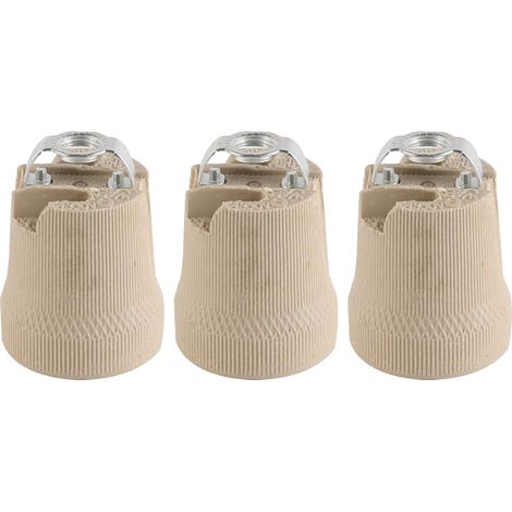 Lot de 3 Douilles de Lampe en céramique et Porcelaine E26 E27 à vis Style Vintage pour Ampoules halogènes à Incandescence 58 mm 42 mm 60 W 240 V (1/4)