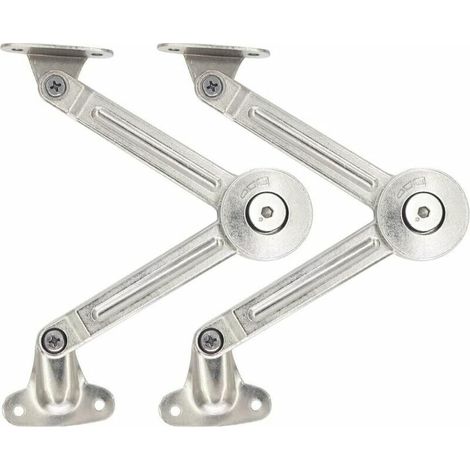 Lot de 2 compas à système d’amortissement – Charge maximale 18 kg – Réglables pour portes relevables – Alliage de zinc antirouille (1/5)