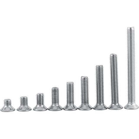100 pièces vis à métaux vis à tête plate vis à bois à tête fraisée avec acier inoxydable 304(M310) (1/5)