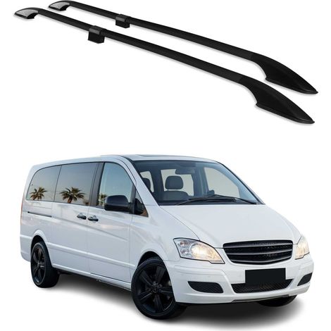 OMAC Barres de Toit Solides Compatible avec Mercedes Vito W639 2003-2014 L2 en Aluminium Noir, 2 Pcs (1/5)