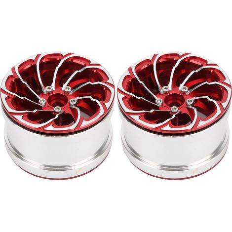 Jantes Beadlock en alliage d'aluminium avec système de verrouillage antiadhésif pour voitures RC Crawler 1/10 (rouge) (1/5)