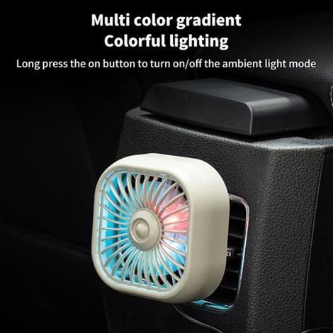 Ventilateur Automobile - Clip Pour Sortie De Climatisation - Éclairage Ambiant LED - Alimentation USB - 1 Pièce (1/4)