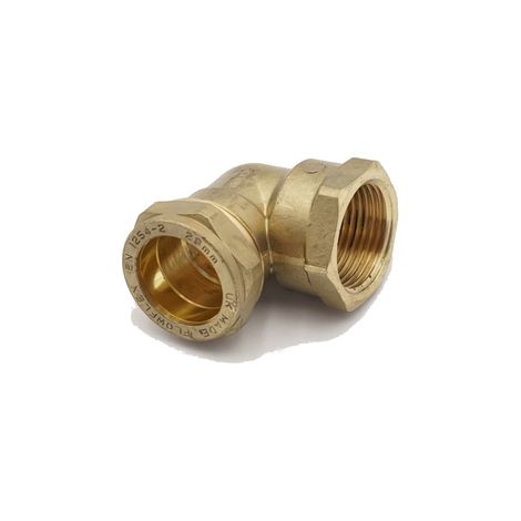 PrimaPlus 28mm x 1" Brass Compression Elbow Fitting - 5 Pack (1/3)