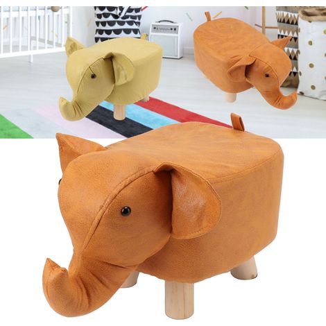 Tabouret bas mignon et tendance, parfait pour les enfants paresseux, pour la maison, tabouret à chaussures créatif sur le thème des animaux pour le salon, orange. (1/5)