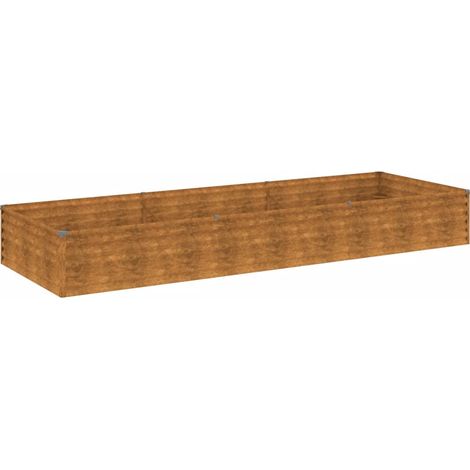 Portavaso per fioriera aiuola rialzata piante fiori terrazzo giardino giardino 291 x 100 x 36 cm acciaio corten marrone 020039425