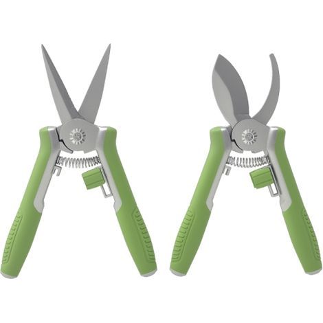Gartenwerkzeug Set 2 Stück Garten Werkzeug aus Edelstahl Gartengeräte mit Gartenschere Astschere Gartenarbeit Set Gartengeschenke für Frauen und Männer Grün+Silber \nOn-Site (1/5)