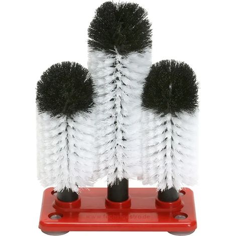 Brosse à laver verres professionnelle GR-2 - Lot de 2 brosses 18 cm + 1 brosse 24 cm pour nettoyage rapide et efficace des verres, bars, restaurants et maison, base plastique durable