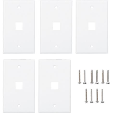 Panneau de prise réseau 120 de Type américain, plaque frontale plate murale RJ45, 5 pièces