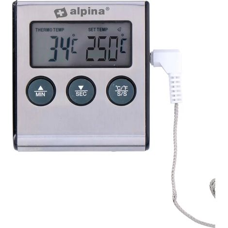 Thermomètre de cuisine numérique ALPINA avec sonde de température -50 à +250 degrés C. (1/5)