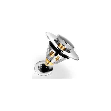 Filtre de vidange universel inox anti-bloqué, anti-odeur, pour lavabo, Ø 1.33"–1.49" –