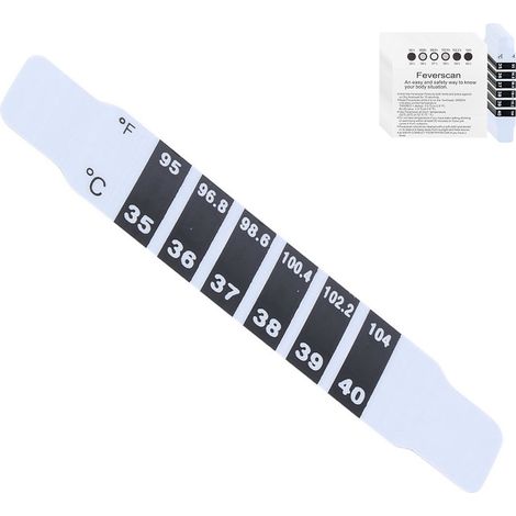 Thermomètre adhésif frontal réutilisable pour toute la famille - 50 patchs (voyage, bébé, enfant, adulte) (1/5)