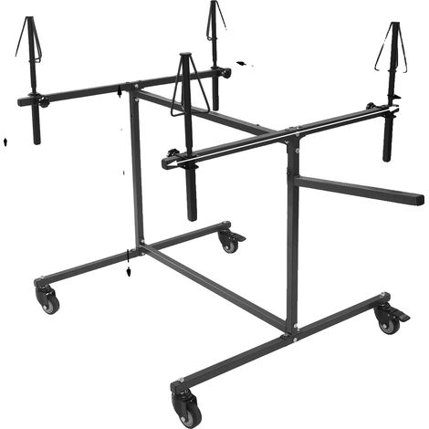 Support de peinture de jante, cônes réglables, rotation à 360°, noir (1/2)