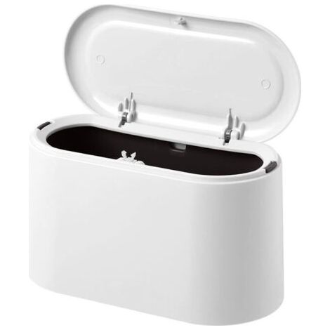 QORVA-Poubelle de bureau avec couvercle à bouton, mini poubelle, petite poubelle design, boîte de rangement de bureau en plastique pour salle de bain et bureau 221113 cm
