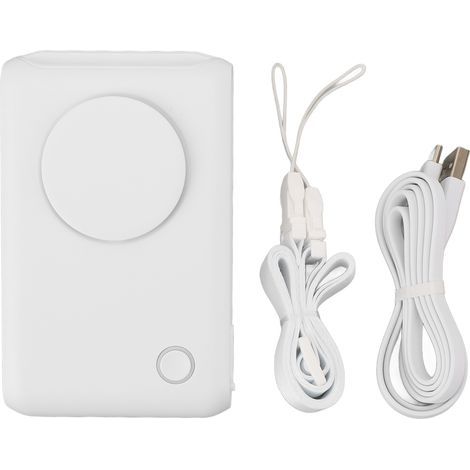 Ortviai Ventilateur Portable à Ceinture Réglable USB Rechargeable Blanc pour Activités Extérieures (1/5)