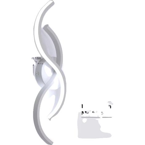 Aplique de pared, luz LED, diseño moderno, blanco 6500K, M (1/2)