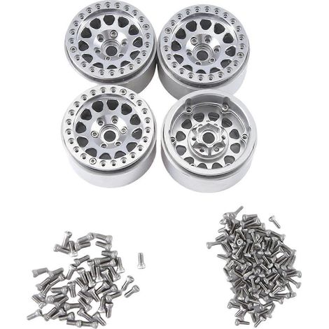 4 jantes Beadlock en métal de 1,9 pouce pour voiture RC Crawler 1/10 Axial SCX10 TRX4 D90 Redcat Gen8,1 (1/4)