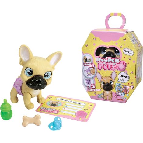 Accesorios para figuras de bulldog francés de Pamper Petz de la pandilla de pañales, 1 pieza.