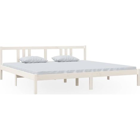 Maison Exclusive - Massivholzbett Weiß 200x200 cm (1/5)