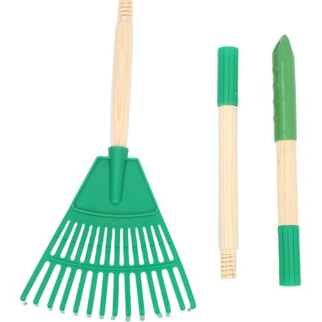 Râteau à Feuilles de Jardin 14 Dents en Plastique Vert Râteau de Jardin Détachable 87 CM Outil de Nettoyage pour Pelouse Massifs et Arbustes pour Entretien Extérieur et (1/5)