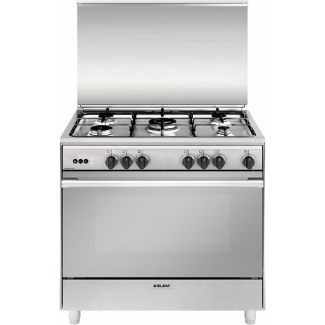 Sconosciuta Cucina a Gas UN965VI 5 Fuochi a Gas Forno Gas Multifunzione Ventilato Classe A Dimensioni 90 x 60 cm Colore Inox Serie Unica (1/5)
