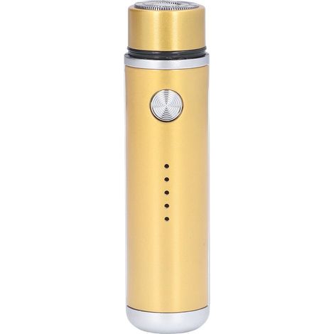 013 Tragbarer elektrischer Mini-Rasierer mit geringem Geräuschpegel, Akkuanzeige und USB-Anschluss für Herren (Gold) (1/5)