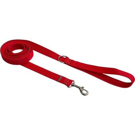 Traditionelle Hundeleine, 2 cm, rot, mit Klettverschluss, Größe S (1,1 m) (1/4)