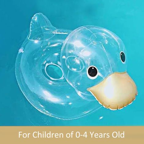 Siège flottant canard bébé 0-4 ans, anneau de bain sécurisé pour piscine et jeux aquatiques (1/4)