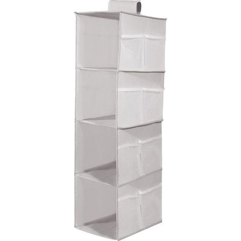 Organiseur De Placard Suspendu pour 4 Niveaux Vêtements, 80x 30x 22cm, Lavable Rangement Suspendu Organiseur Armoire en Tissu Étagère à Suspend (Gris) (1/5)