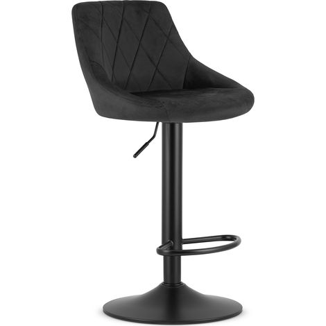 Tabouret Kast - velours noir / base noire (1/5)