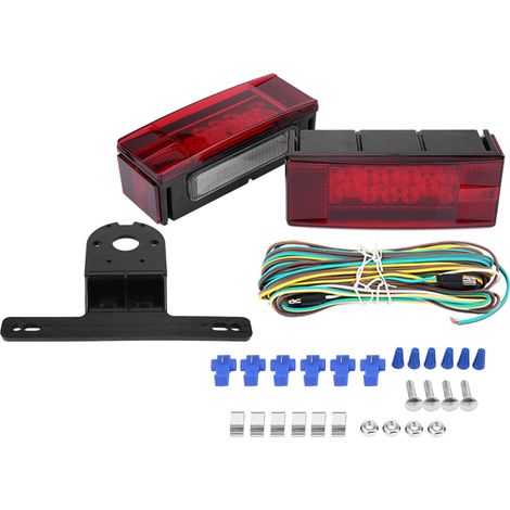 Feux arrière LED 12V étanches rouges rectangulaires gauche+droite, kit pour remorque auto 80 pouces (1/5)