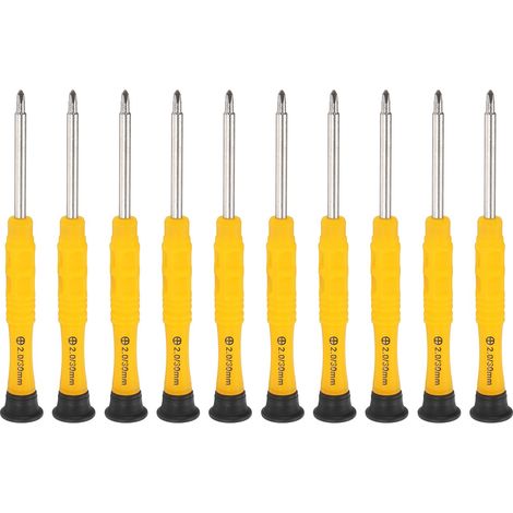 10 pièces PH2.0 Mini Tournevis Phillips Tige de 3mm Jaune (1/5)