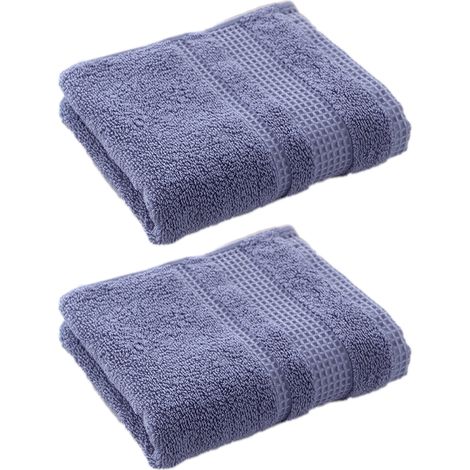 Ensemble de 2 serviettes de bain, serviette de toilette, serviette d'invité, serviette de douche, 34 x 72 cm, coton (1/5)