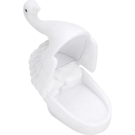 Boîte à bijoux en forme de cygne avec intérieur velouté - Coffret à boucles d'oreilles portable et unique - Idée cadeau pour Noël ou anniversaire (1/5)