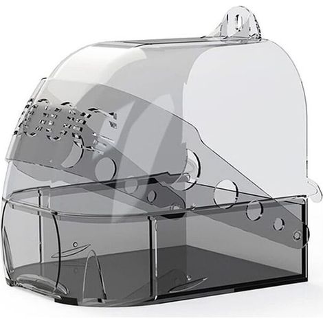 Bain d'oiseaux pour cage, version améliorée, bain pour perroquet, bain d'oiseaux suspendu, fournitures pour cage à oiseaux, salle de bain polyvalente, nid de couchage (1/4)