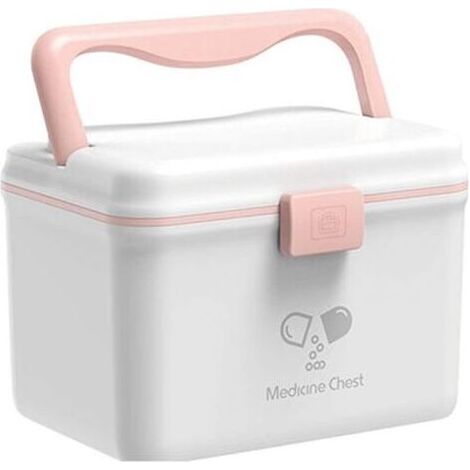 Boîte de rangement pour médicaments : trousse de premiers secours, trousse de premiers secours familiale, trousse de médicaments de diagnostic portable pour la maison et l’école (1/5)