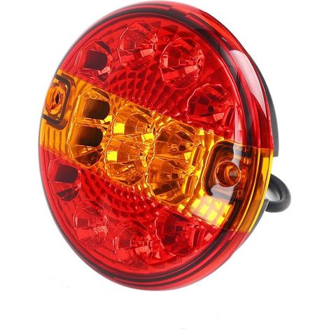 Feux arrière ronds ultra-lumineux à 14 LED avec feux arrière de remorque à LED, feux de freinage arrière multifonctions étanches pour véhicules 12V-24V