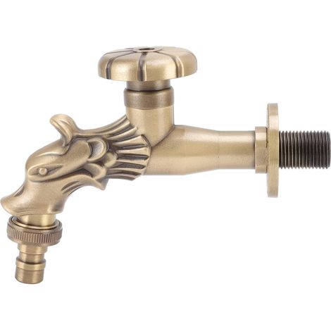 Robinet mural salle de bain style vintage, raccord G1/2 finition laiton ancien, installation facile, adapté évier, cuisine, jardin, bar et buanderie (1/5)