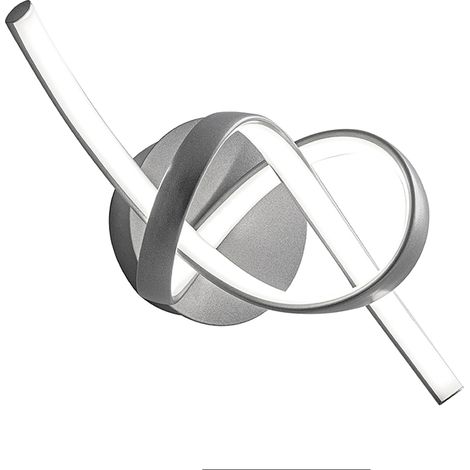 Curvy - Applique LED 12W 4500K IP20 con struttura in alluminio finitura argento satinato, design sinuoso e tondeggiante - Rossini Group (1/5)